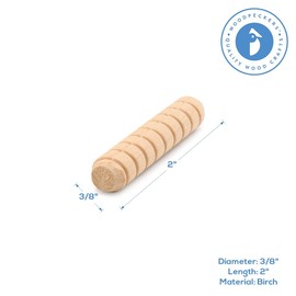 Wooden Dowel Pins 3/8 inch x 2 inch, Pack of 100 Spiral Dowel Joints for Woodworking, Furniture and Crafts, by Woodpeckers