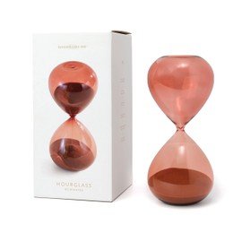 DesignWorks Ink Hourglass Gift Boxed Sand Timer One-Hour Retro Glass Timer, 9.25" Tall, Terracotta Ombre