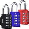 Diyife Pack of 3 4-Digit Combination Lock, Padlock, Weatherproof Metal,