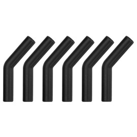 uxcell 6Pcs Silicone Straw Tips, Silicone Straw Elbows Tip, Soft Reusable Metal Straw Covers Fit for 10mm/0.39" OD Stainless Steel Straws, Black