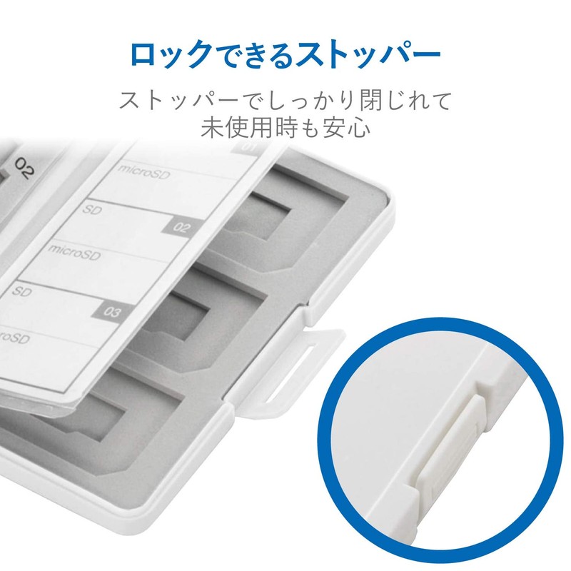 エレコム メモリカードケース SD ケース プラスチック SD6枚 + microSD6枚収納 ホワイト CMC-SDCPP12WH