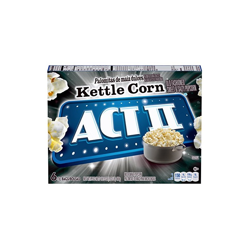 Act II Kettle Korn Popcorn, 6-2.75 oz bags