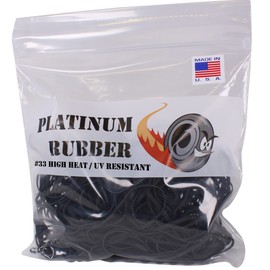Black High Heat UV Resistant #33 Platinum Rubber Crepe Band Made in USA (3 1/2" x 1/8") Large Premium Fishing/Angler Rubberbands (Black Rubber 1 LB)