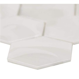 Natural Pearl Hexagon 3 in. Glass Mosaic Wall Tile for Kitchen Backsplash, Bathroon Wall, Accent Wall (1 Sheet)