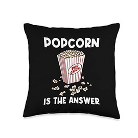 Best Popcorn Box Game Show Pop Snack Accessories Cool Popcorn Gift for Men Women Corn Kernel Movie Night Food Throw Pillow, 16x16, Multicolor