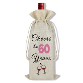 60th Birthday Gifts for Women Men 60th Birthday Birthday Party Decorations Wine Gift Bag 60 Year Old Birthday Gifts for Mum Dad Grandma Grandpa Sister Husband Wife Best Friend