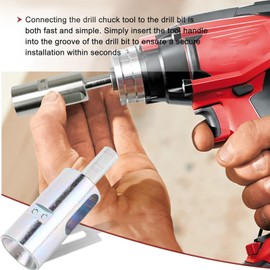 EZ Twist Ties Drill Chuck, 11 Drill Chuck Tool for Chain Link Fence Wire, CR V Steel Cable Wire Easy Twist Tool Twist Ties Tool for Post Clips and Pipe Clips