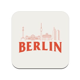 Cork Coaster - Berlin Minimalist Germany History Travel - 1 Piece (95x95mm)