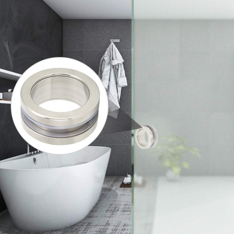 EVTSCAN Stainless Steel Round Handle Bath Glass Embedded Hollow Pull