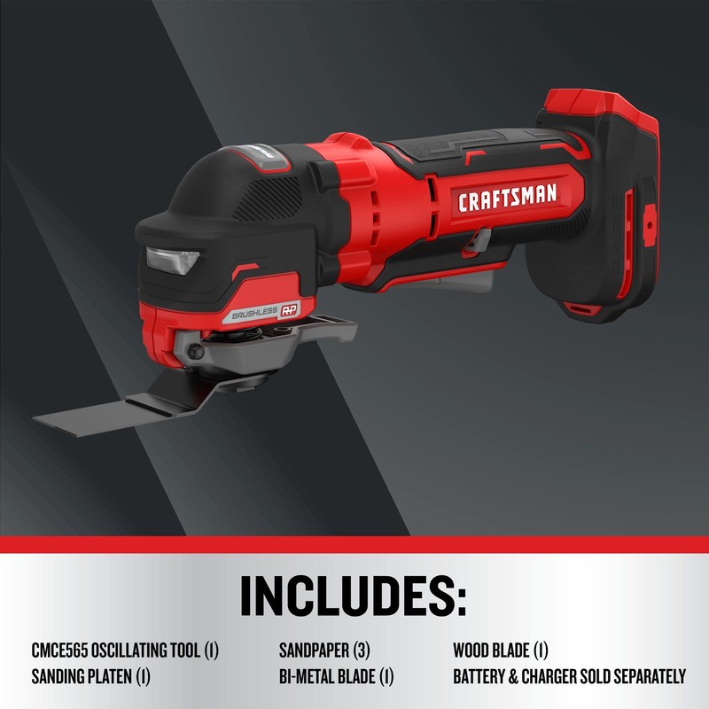 CRAFTSMAN V20 Cordless Oscillating Tool, Multi-Tool, Up to 19,000 OPM,
