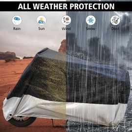 Cargo Bike Cover, Cargo Bike Cover, Bicycle Cover, Waterproof 420D Oxford Fabric, Bicycle Garage Tarpaulin, Waterproof, UV-Resistant and Tear-Resistant, Cargo Bicycle Cover, 285 x 65 x 115 cm