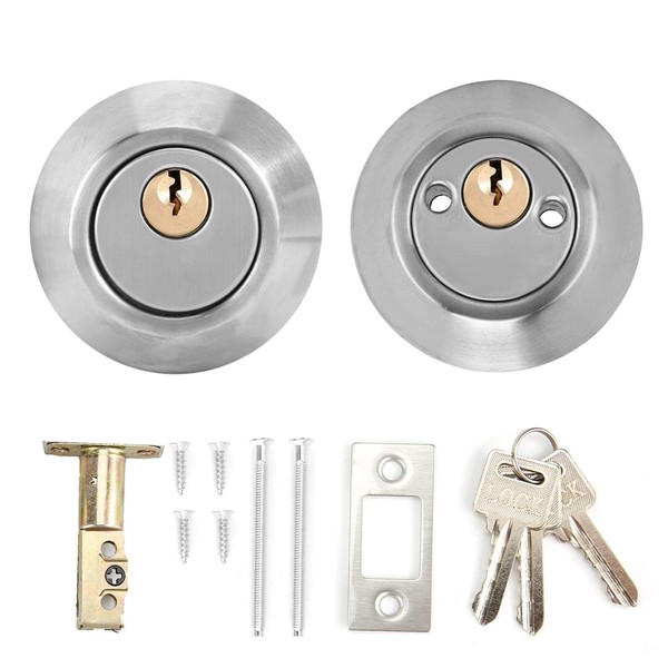 Security Door Lock, Double Cylinder Steel Anti-Thief Door Bolt with
