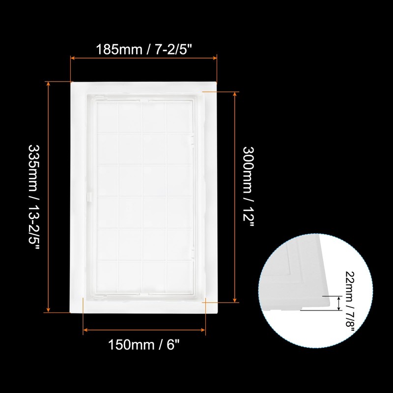 PATIKIL 12x6 inch(295x145mm) Removable Hinged Access Panel, ABS Plumbing Access