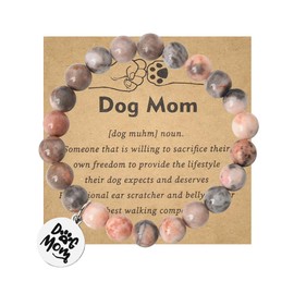 Birthday Gifts for Dog Mom Bracelet, Dog Mom Gifts for Women Girls Beaded Bracelets for Dog Lovers Christmas Gifts for Dog Moms Pet Lover Best Friends Wife Bead Bracelet