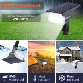 LEREKAM 2 Pack Solar Spotlights Outdoor LED Cool White Waterproof Landscape Lighting