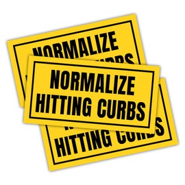 MAIANEY [7.5"x3.75"] Normalize Hitting Curbs Bumper Sticker Gen Z Meme Curb Hitter Funny Bumper Stickers for Girls Driving Safety New Driver Gifts Decorations Car Truck Automobile Vehicle