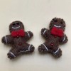 Handmade Embroidered Wool Felt Gingerbread Men Set Of Two