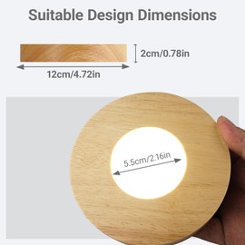 FuoiCorn Wood Crystal Display Base Light - LED Illuminator for Artworks, 3 Light Modes with 10-Level Dimming & Auto Timer (Yellow, 4.7inch)