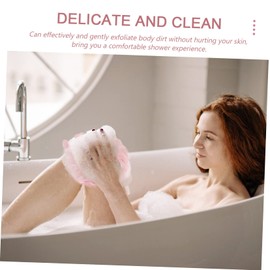 Healeved 3pcs Comfortable Shower Bath Soft Pe Bath Scrubber for Skin Cleaning and Foaming for Daily Use and Relaxing Showers