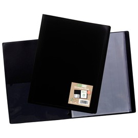 eco-eco eco017x4 Portfolio Book A4 100% Recycled 20 Pockets Black Flexible Cover