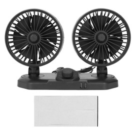 Car Fan Dual Head 24v 360° Adjustable Powerful USB Car Cooler Fan Universal for Vehicle Truck SUV Forklifts