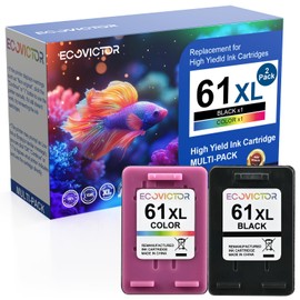 Eco Victor Remanufactured Ink Cartridge Replacement for HP 61XL Black and Color Combo Pack for HP61 HP61XL for 5530 3510 4500 4635 4630 4610 4502 4501 3050 2620 2542 2540 2514 1000 1010 1510 Printer