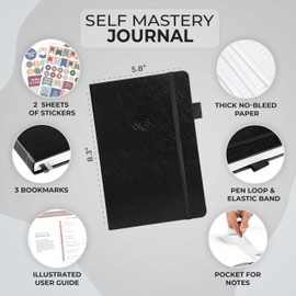 Clever Fox Self Mastery Journal – Guided Daily Reflection & Self Improvement Journal with Prompts – Journaling Notebook for Women & Men (Black)
