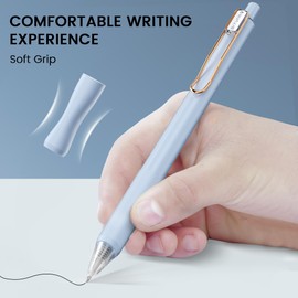 BIYUNRO Gel Pens - Black Ink 4pcs 0.5 mm Fine Point Smooth Writing Pen, Office School Supplies (White)
