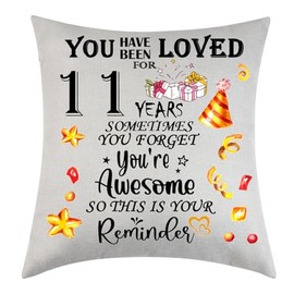 Didsbfsd Gifts for 11th Birthday Cushion Cover Birthday Decorations Gifts for Son Daughter Aged 11 Decoration Cushion Cover Gift Inspirational Birthday Gift
