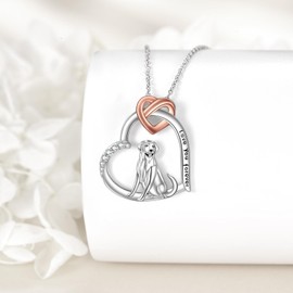 VENACOLY Golden Retriever Necklace S925 Sterling Silver Labrador Retriever Necklace Dog Pendant Golden Retriever Jewellery Gifts for Women Dogs Lovers