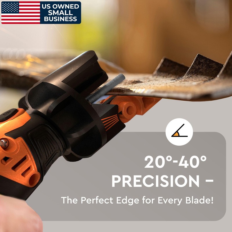 Sharp Pebble Cordless Lawn Mower Blade Sharpener – Adjustable 20°-
