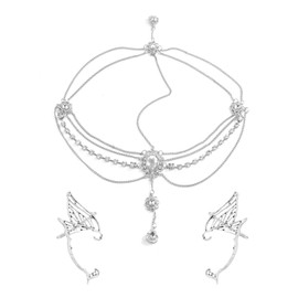 KGDUYC Elf Earrings for Women Ears Elf Clip On Elves Crown Women's Fairy Costume Party Cosplay Costume