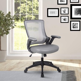 Height Adjustable Arms Mid-Back Mesh Task Office Chair, 25" W x 25" D x 34" H, Gray