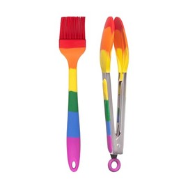 Cooking With Pride Silicone Tools, Non-Stick and Heat-Safe, Includes Pastry Brush and Tongs