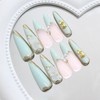 Shimmerz Pack of 24 Long Stiletto Stickers Nails French Lace