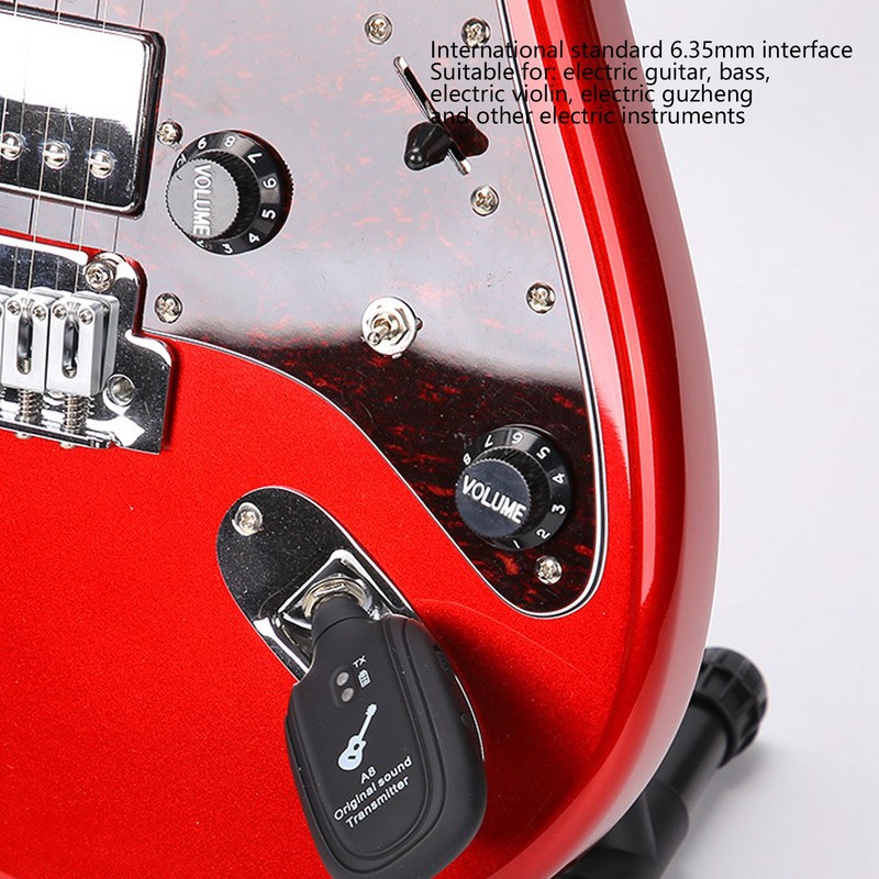 Electric Guitar Transmitter Receiver Set 6.35mm Rechargeable Wireless Guitar System