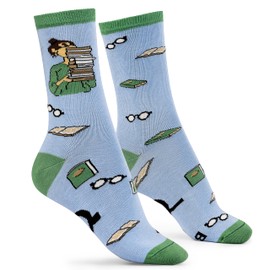 TILISMA Book Lovers Gifts | Book Socks for Women | Reading Socks for Book Nerds | Book Club Novelty Socks | Stocking Stuffers for Readers | Book Themed Gifts for Bookworms Avid Readers | Size 6-10(US)
