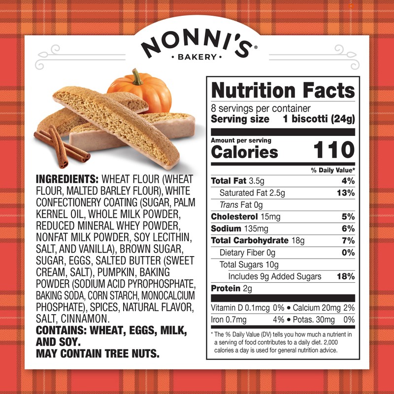 Nonni's Pumpkin Spice Biscotti - Pumpkin Cookies - Pumpkin Biscotti