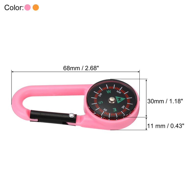 PATIKIL Compass Set of 2 Buckle Compass Key Holder Waterproof