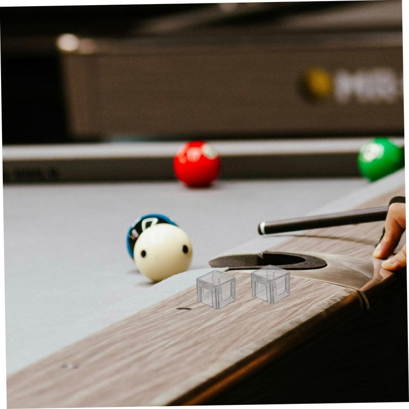 WHAMVOX 3pcs Transparent Acrylic Pool Cue Chalk Case Durable Billiard
