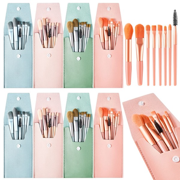 Zhehao 8 Sets de Brochas de Maquillaje de Viaje. Bolsa