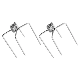 BESPORTBLE 2pcs Rotisserie Meat Forks Durable Iron Barbecue Forks for Grilling Rotisserie Cooking Easy Insertion for Outdoor BBQ Parties Camping