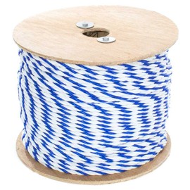 GOLBERG G Twisted Polypropylene Pool Rope - Blue and White - (1/4 Inch x 50 Feet) - 3 Strand Polypro Cord - Lightweight Utility Rope