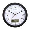 Champion 25cm Quartz wall clock with inset LCD display with