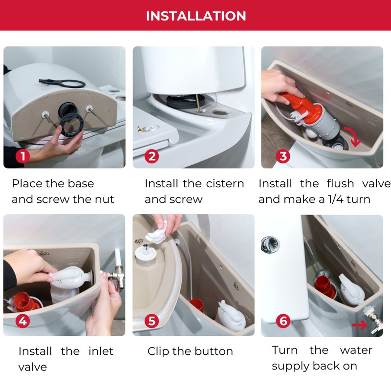 Wirquin MWS00 Double Push Button Water-Saving Flush Mechanism