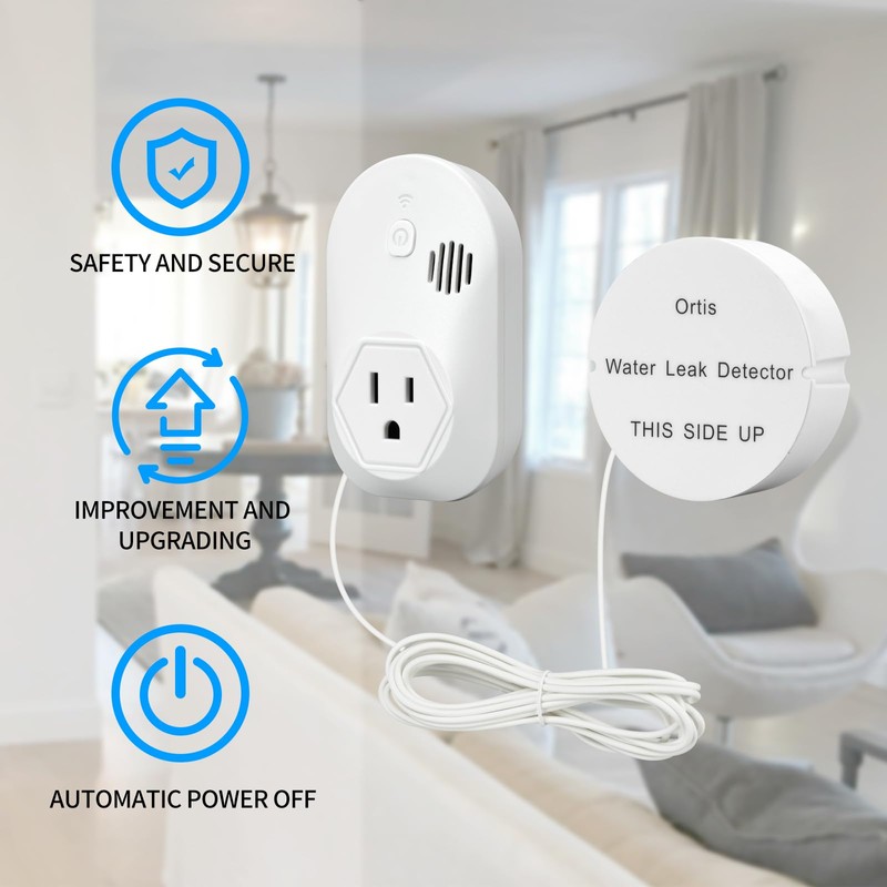 Ortis Water Alarm Leak Detector, 95 dB Loud Alarm, Prevent