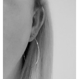 Stainless steel hoop earrings | Skinny silver hoops | 45-50mm stainless steel hoops | Thin silver hoop earrings | Large silver hoops