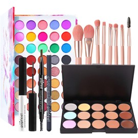 BrilliantDay Travel Makeup Kit for Women Full Kit, Professional Makeup Set with Makeup Bag Makeup Gift Set for Women Girls Includes Foundation Eyeshadow Palette Lipstick Eyeliner Makeup Brush Set