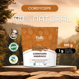 BULK SUPERFOOD Extracto de Cordyceps Orgánico en Polvo - 100 gr de Extracto en Polvo - Hongos Adaptógenos - Suplemento Alimenticio Natural - Hongo Cordyceps