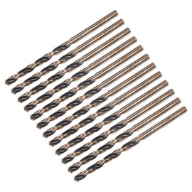 sourcing map 12pcs Jobber Drill Bits 3.5mm (0.138") Black Nitride & Gold Titanium Coated M2 High Speed Steel (HSS) Twist Drill Bits for Stainless Steel Aluminum Alloy Metal